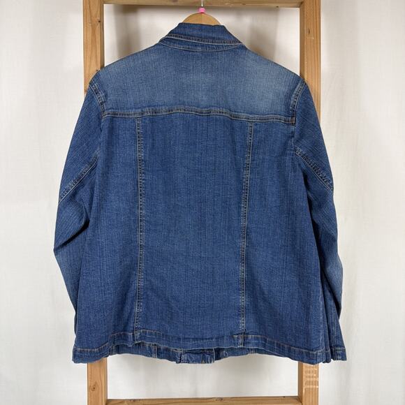 Vintage St. John's Bay Blue Pockets Button Up Denim Jacket #1253 Size 1X - Picture 4 of 5
